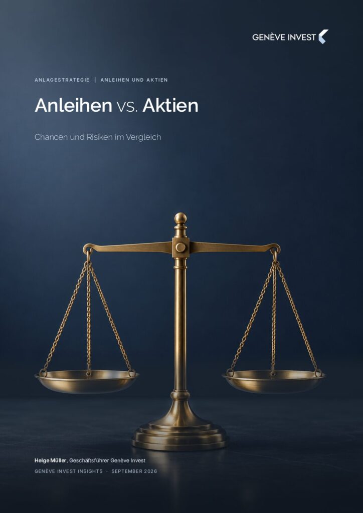 Titelseite: Anleihen vs. Aktien – Genève Invest Insights