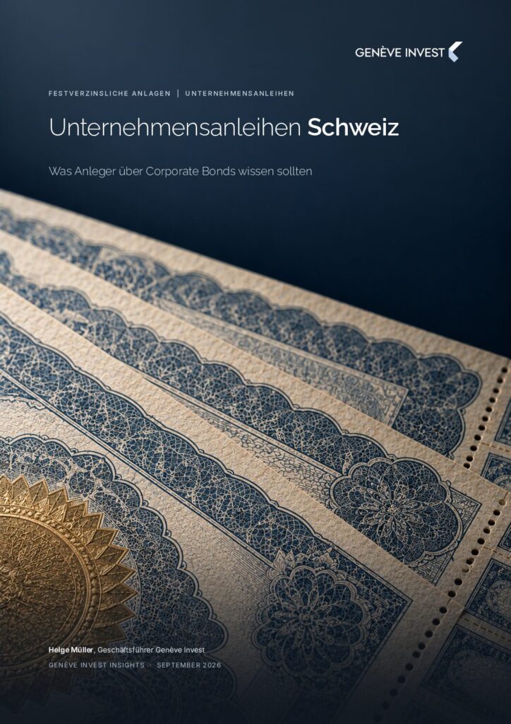 Titelseite: Unternehmensanleihen Schweiz – Genève Invest Insights