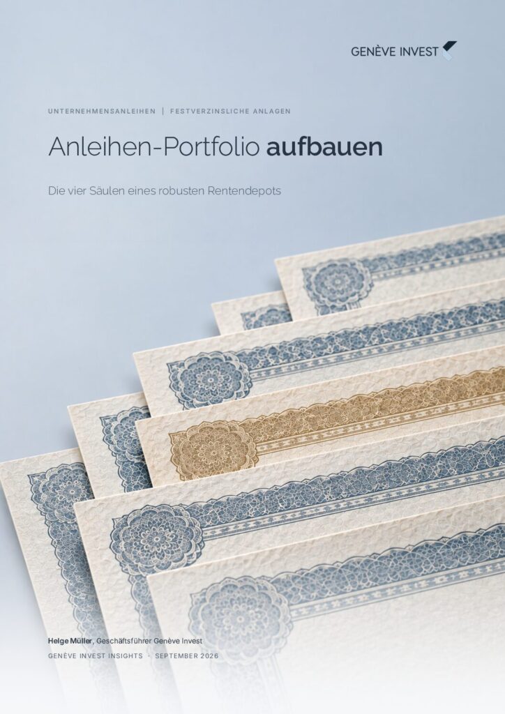 Titelseite: Anleihen-Portfolio aufbauen – Genève Invest Insights