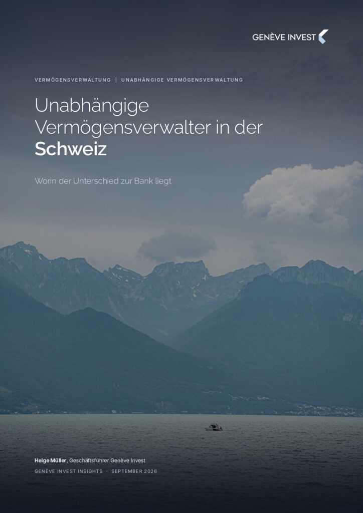 Titelseite: Unabhängige Vermögensverwalter in der Schweiz – Genève Invest Insights