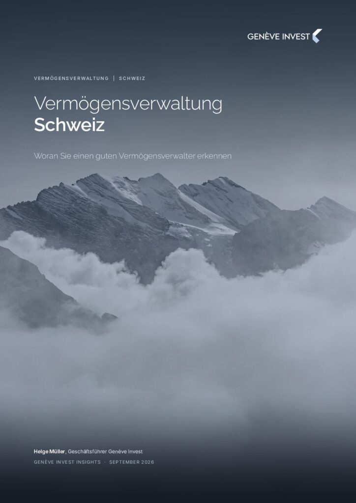 Titelseite: Vermögensverwaltung Schweiz – Genève Invest Insights